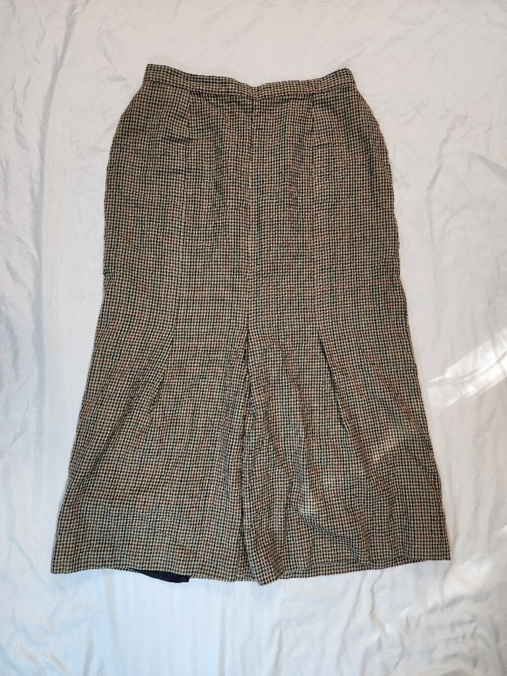 Vintage St Michael M&S Pure Wool Plaid Midi Skirt UK 16